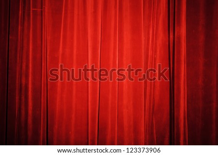 Vintage natural velvet red curtain background texture