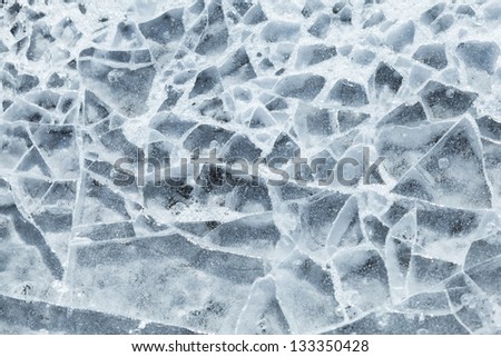 Detailed background texture of broken ice surface