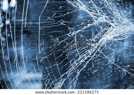 Abstract blue background texture with dirty broken glass
