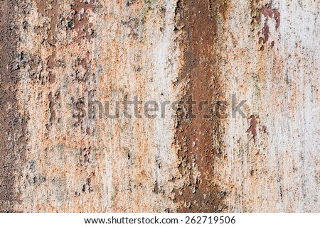 Old grunge metal wall with red rust, background photo texture