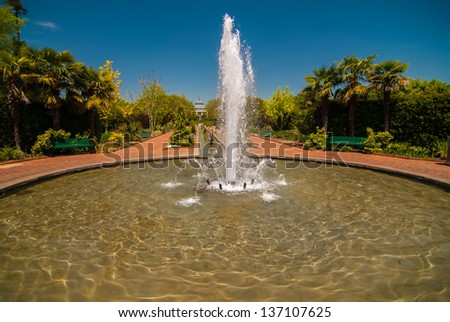 fountain inbotanic  Garden with beautiful nature