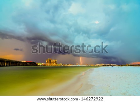 stormy weather over florida with thunder and lightning