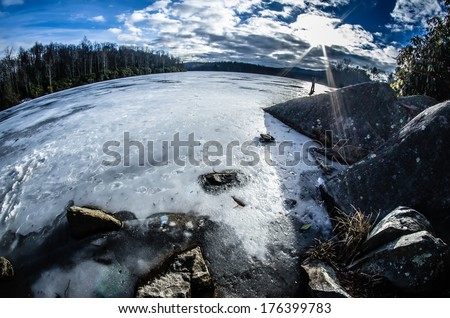 price lake frozen over during winter months in north carolina