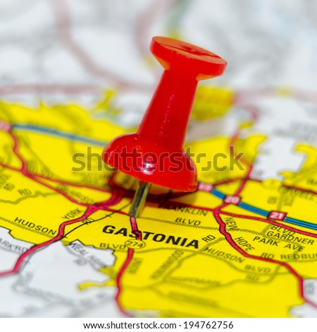 gastonia city pin on the map
