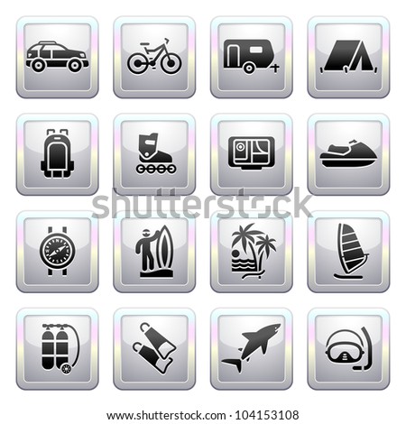 Signs. Travel, Recreation & Vacation. Sixth set icons