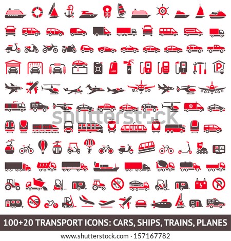 100 AND 20 Transport icon red and gray 100 AND 20 Transport icon red and gray