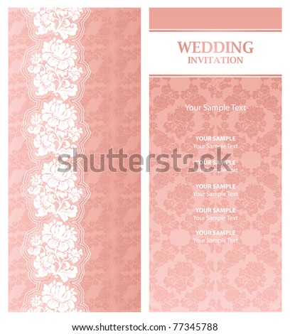 stock vector Wedding invitation template design element
