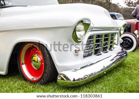 SAN FRANCISCO - SEPTEMBER 29: A 1956 Chevrolet Pickup is on display during the 2012 Jimmy\'s Old Car Picnic in Golden Gate Park in San Francisco on September 29, 2012