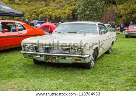 SAN FRANCISCO - SEPTEMBER 29: A 1966 Chevrolet Impala is on display during the 2012 Jimmy\'s Old Car Picnic in Golden Gate Park in San Francisco on September 29, 2012