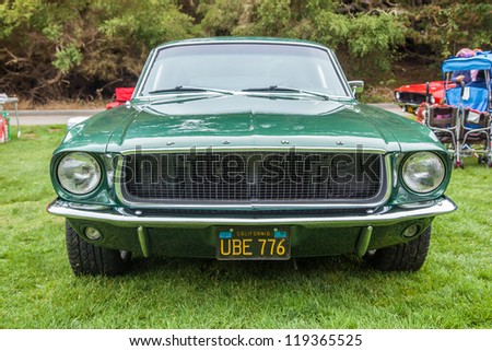 SAN FRANCISCO - SEPTEMBER 29: A 1967 Ford Mustang is on display during the 2012 Jimmy\'s Old Car Picnic in Golden Gate Park in San Francisco on September 29, 2012
