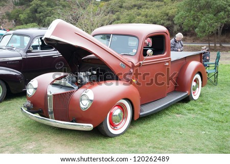 SAN FRANCISCO - SEPTEMBER 29: A 1940 Ford Pickup Truck is on display during the 2012 Jimmy's Old Car Picnic in Golden Gate Park in San Francisco on September 29, 2012