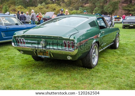 SAN FRANCISCO - SEPTEMBER 29: A 1967 Ford Mustang is on display during the 2012 Jimmy\'s Old Car Picnic in Golden Gate Park in San Francisco on September 29, 2012