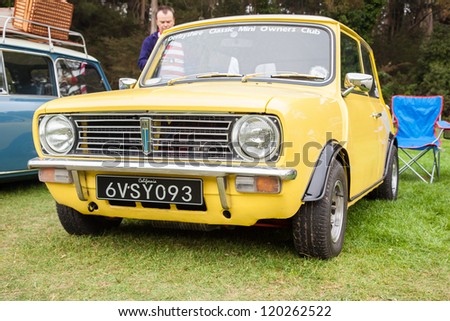SAN FRANCISCO - SEPTEMBER 29: A 1970\'s Mini Clubman is on display during the 2012 Jimmy\'s Old Car Picnic in Golden Gate Park in San Francisco on September 29, 2012