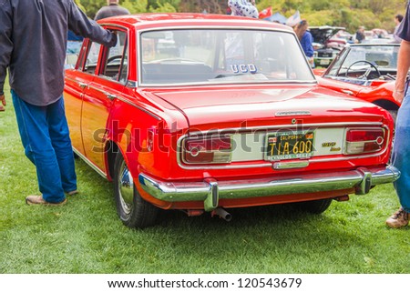 SAN FRANCISCO - SEPTEMBER 29: A 1966 Toyota Corona is on display during the 2012 Jimmy\'s Old Car Picnic in Golden Gate Park in San Francisco on September 29, 2012