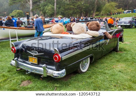 SAN FRANCISCO - SEPTEMBER 29: A 1954 Ford Fairlane is on display during the 2012 Jimmy's Old Car Picnic in Golden Gate Park in San Francisco on September 29, 2012