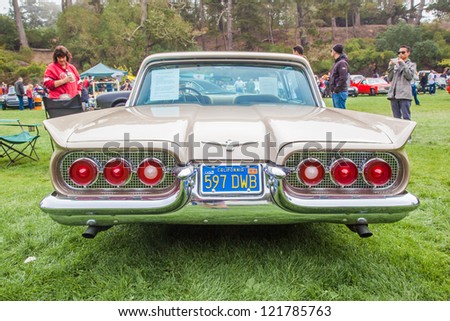 SAN FRANCISCO - SEPTEMBER 29: A 1960 Ford Thunderbird is on display during the 2012 Jimmy's Old Car Picnic in Golden Gate Park in San Francisco on September 29, 2012