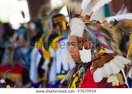 ARLEE, MONTANA - JULY 3: Native American performs tribal dances at the 113th Annual Arlee Celebration Powwow. July 3, 2011 in Arlee, Montana