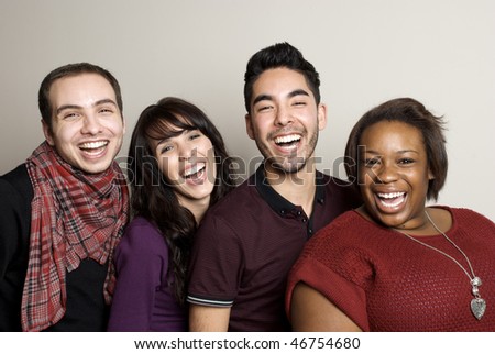 Beautiful Diverse Group of Friends laughing