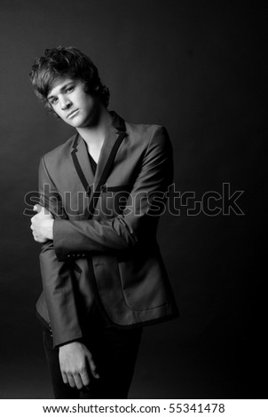 Handsome Young Male Model black and white