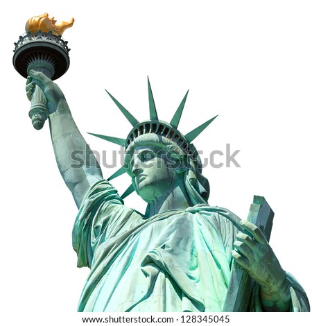 statue of liberty, new york, usa, isolated
