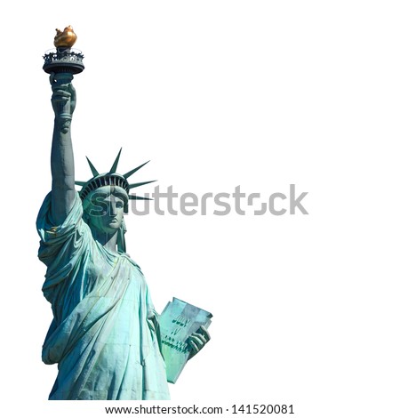 statue of liberty isolated on white