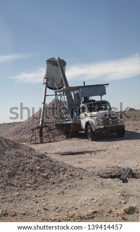 equipment for opal mining in Coober Pedy, Australia