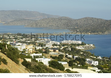 Greece, Crete, hotel complexes in Elounda and Spinalonga peninsula