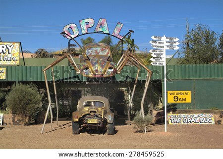 COOBER PEDY, AUSTRALIA - APRIL 13: Opal bug shop, funny concept for opal shop in the funky village in South Australians outback, on April 13, 2010 in Coober Pedy, Australia