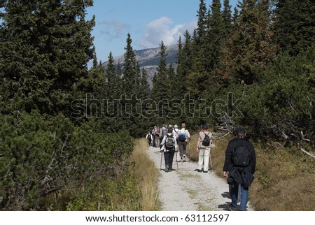 trekking group on Rax Montain in Austria
