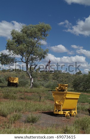 Australia, old mine equipment in Tennant Creek in Northern Territory