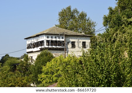 Greece, typical old mansion in the mountainous village of Vizitsa