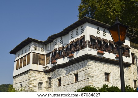 Greece, Pelion, typical old mansion in mountainous village Vizitsa