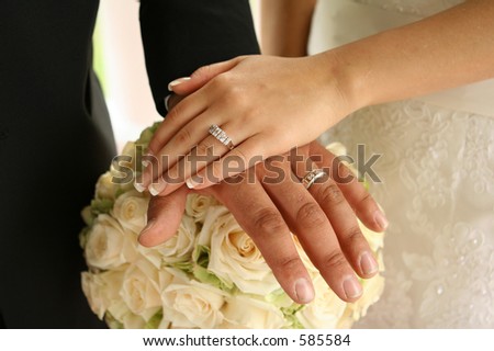 hands over bouquet
