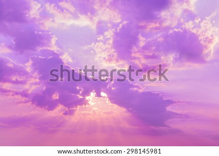 Beautiful nature background. Sunset sky and clouds at twilight time