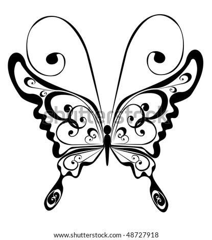 black and white butterfly designs. stock vector : lack butterfly
