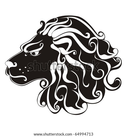 stock photo : tattoo Lion. Astrology sign. zodiac Leo