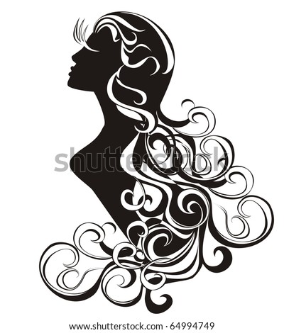 stock photo Astrology sign Virgo tattoo beauty girl with curling hair