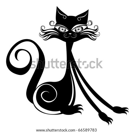 stock vector Vector tattoo black cat