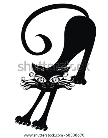 stock vector Vector tattoo black cat