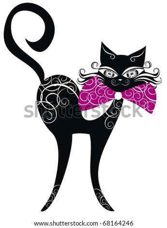stock vector Vector tattoo black cat Save to a lightbox Please Login