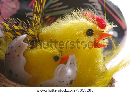 Easter toy chickens