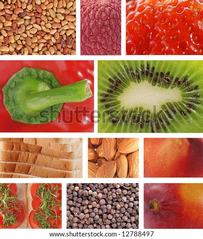 Food textures collage