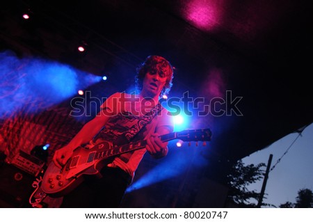 SIEDLCE, POLAND - JUNE 26: Rust performs on stage at Siedlecki Rock Open Air Festival on June 26, 2011 in Siedlce, Poland