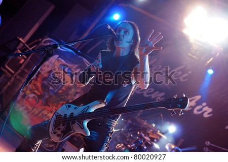 SIEDLCE, POLAND - JUNE 26: Titus of Acid Drinkers performs on stage at Siedlecki Rock Open Air Festival on June 26, 2011 in Siedlce, Poland