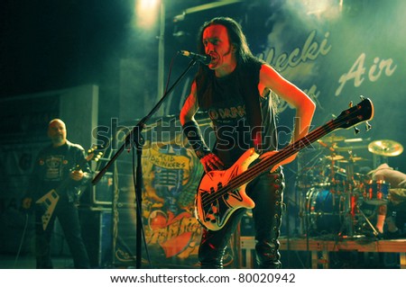 SIEDLCE, POLAND - JUNE 26: Titus of Acid Drinkers performs on stage at Siedlecki Rock Open Air Festival on June 26, 2011 in Siedlce, Poland