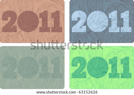 set of New 2011 year bizarre background