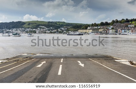 View of the River Dart at Dartmouth from Kingswear slipway, Devon, England