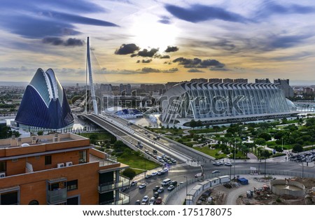 View Over The City Of Arts And Science And Oceanografic Centre Valencia Spain