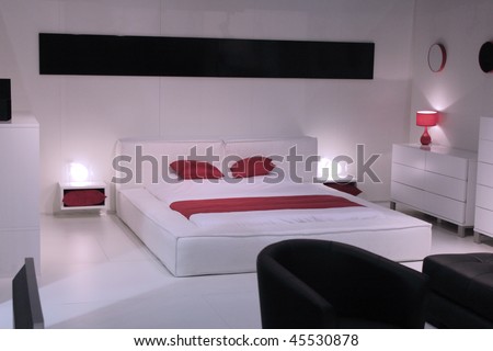 Elegant And Luxury Bedroom Interior Design. Stock Photo