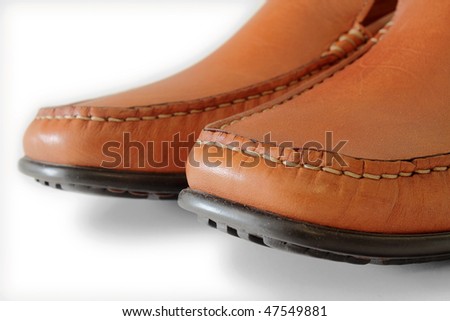 Modern brown leather elegant men shoes.
